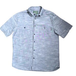 Woolrich Chambray Gray Short Sleeve Button Up Shirt Men’s Size Medium